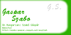 gaspar szabo business card